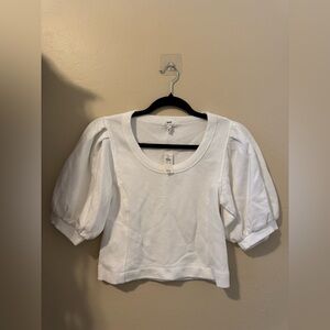 Aerie White Puff Sleeve Blouse